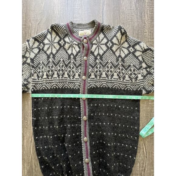 ALPS Merrimac Valley Men’s L Cardigan Sweater New England 100% Wool Black/White - Picture 7 of 9